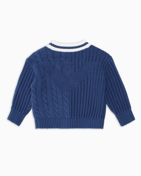 Armani Jersey de cuello de pico con elaboración doble En línea