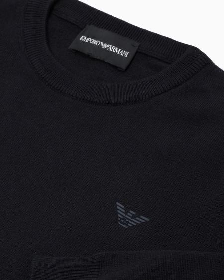 Armani Jersey en mezcla de lana con bordado de microáguila Outlet