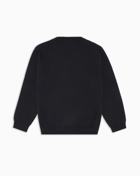 Armani Jersey en mezcla de lana con bordado de microáguila Outlet