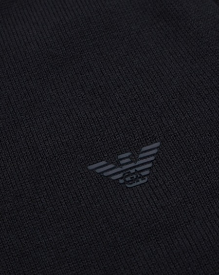 Armani Jersey en mezcla de lana con bordado de microáguila Outlet