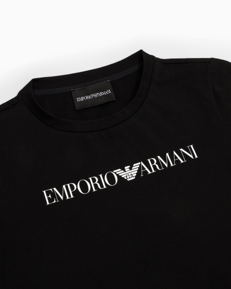 Armani Camiseta de punto de algodón pima con logotipo Gran oferta