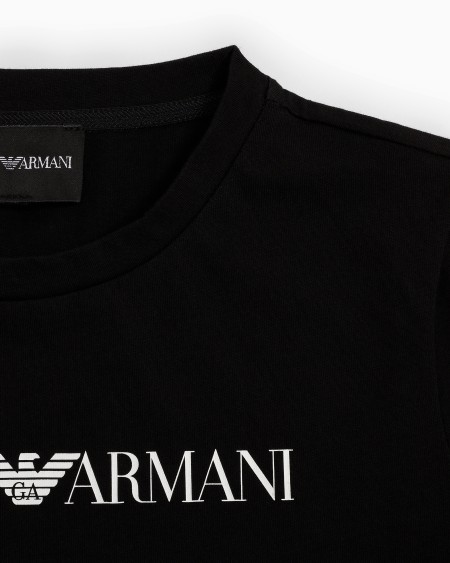 Armani Camiseta de punto de algodón pima con logotipo Gran oferta