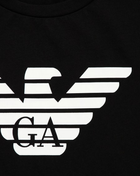 Armani Camiseta de punto de algodón pima con logotipo Ventas relámpago