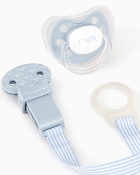 Armani Conjunto de puericultura con dos biberones chupete y cadena con pinza Mejor oferta