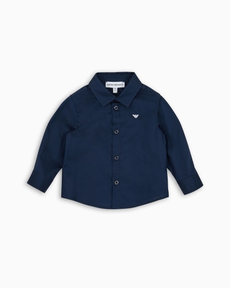 Armani Camisa de algodón elástico con bordado de águila Rebajas online