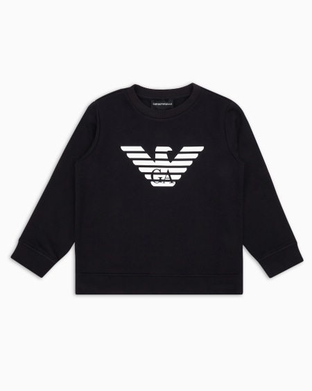 Armani Sudadera de punto de mezcla de modal con logotipo
