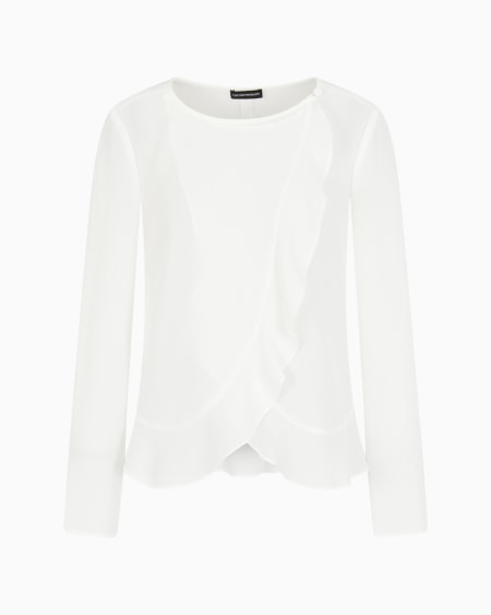 Armani Chaqueta camisera de crepé fluido con volantes COMPRAR AHORA