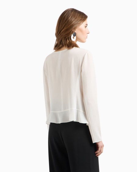 Armani Chaqueta camisera de crepé fluido con volantes COMPRAR AHORA