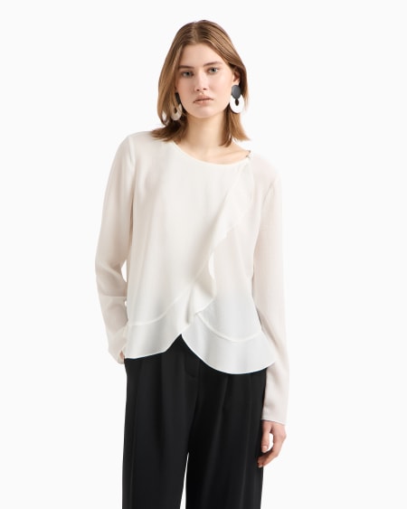 Armani Chaqueta camisera de crepé fluido con volantes COMPRAR AHORA