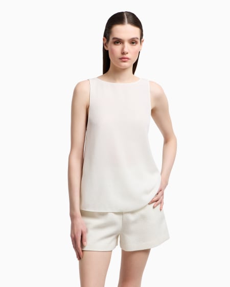 Armani Top con panel trasero en crepé fluido Últimos 2 días