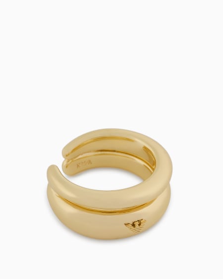 Armani Anillo con punto focal central de latón dorado Oferta especial de fábrica
