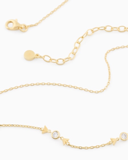 Armani Collar de cadena fina en plata de ley color dorado Limitado a 3 días