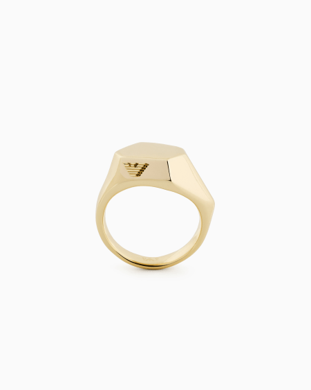 Armani Anillo con punto focal central de latón dorado Ahorra y exporta