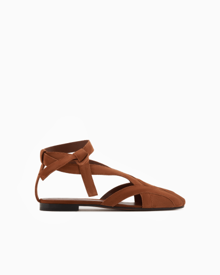 Armani Sandalia de ante con abertura y tira Icon Descuentos del mes