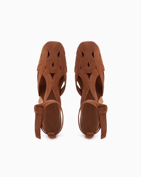 Armani Sandalia de ante con abertura y tira Icon Descuentos del mes