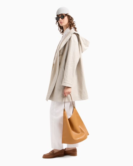 Armani Abrigo de lino revestido con capucha Icon Oferta exclusiva