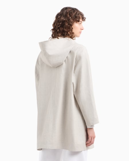 Armani Abrigo de lino revestido con capucha Icon Oferta exclusiva