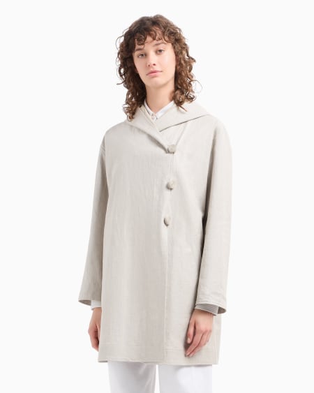Armani Abrigo de lino revestido con capucha Icon Oferta exclusiva