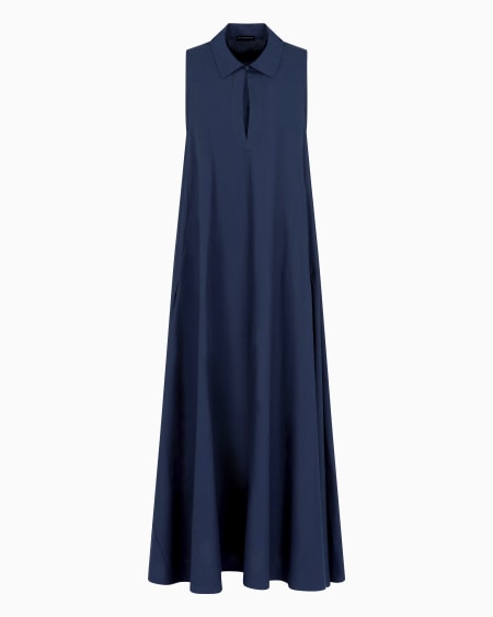 Armani Vestido largo y acampanado de popelina