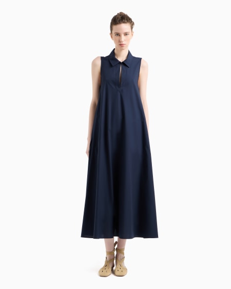 Armani Vestido largo y acampanado de popelina Ofertas especiales