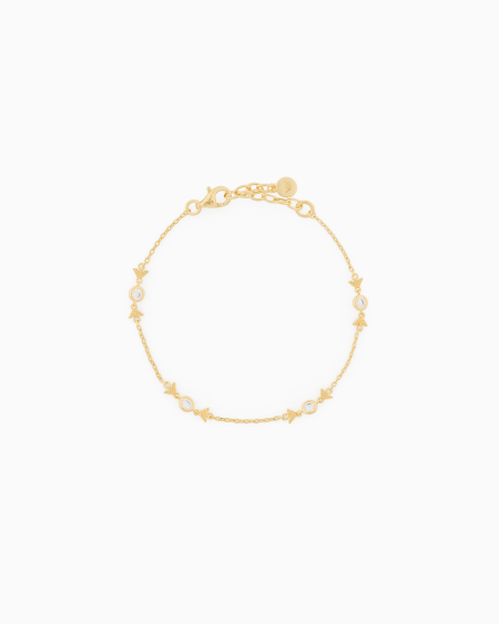 Armani Pulsera de cadena en plata de ley color dorado