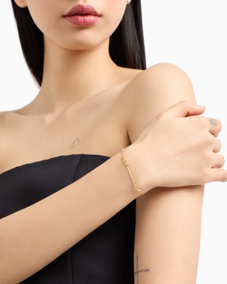 Armani Pulsera de cadena en plata de ley color dorado Rebajas de fin de temporada