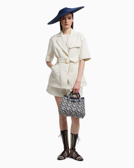 Armani Chaqueta sahariana en mezcla de lana con efecto microbouclé 2025