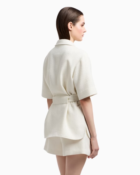 Armani Chaqueta sahariana en mezcla de lana con efecto microbouclé 2025