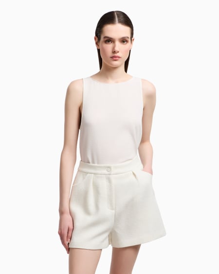 Armani Pantalones cortos en mezcla de lana efecto microbouclé En línea