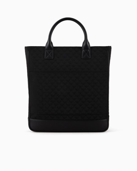 Armani Bolso tote de nailon con motivo integral de águila en tejido jacquard Outlet online