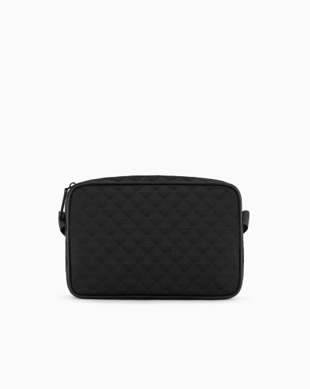 Armani Bolso bandolera de nailon con motivo integral de águila en tejido jacquard Ofertas