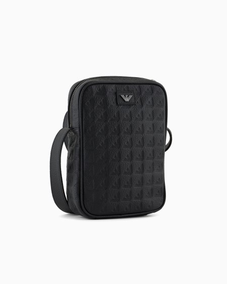 Armani Funda para dispositivos electrónicos de piel con motivo integral de águila en relieve Los más vendidos