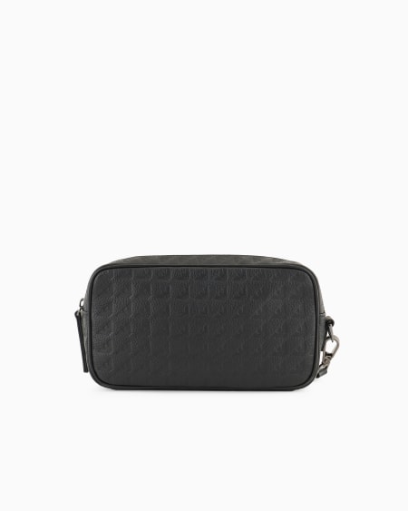 Armani Bolso bandolera de piel con águila repujada por toda la superficie Liquidación
