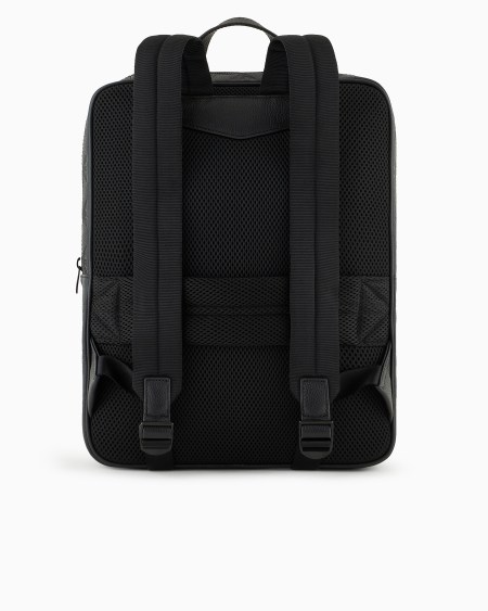 Armani Mochila plana de piel con motivo integral de águila en relieve Envío gratis