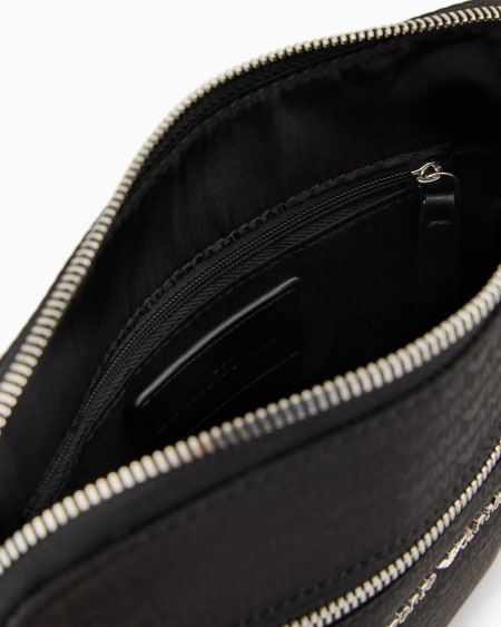 Armani Bolso bandolera plano en tejido jacquard de nailon con inscripción integral de logotipo ÚLTIMAS EDICIONES