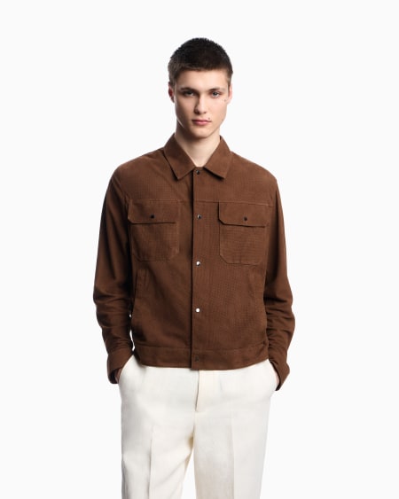 Armani Chaqueta en ante de cabra microcalado Icon Últimos 2 días