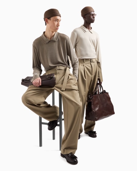 Armani Polo en lyocell elástico de canalé ASV Icon Promoción por tiempo limitado