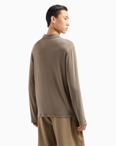Armani Polo en lyocell elástico de canalé ASV Icon Promoción por tiempo limitado
