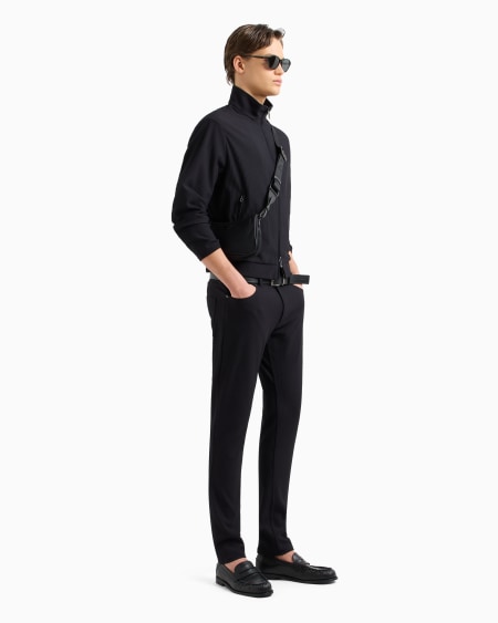 Armani Pantalones de cinco bolsillos en nailon elástico con efecto canneté Solo hoy