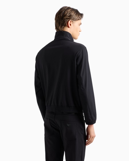 Armani Cazadora con cremallera completa de nailon elástico con efecto canneté Promoción trimestral
