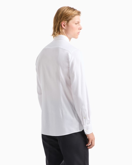 Armani Camisa de algodón microestructurado con acabado suave Grandes descuentos