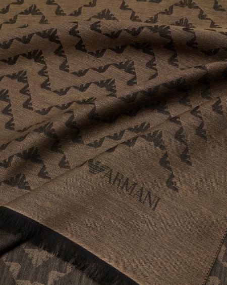 Armani Estola en mezcla de modal con motivo integral de águilas en tejido jacquard Limitado a 3 días