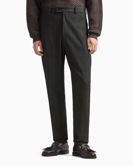 Armani Pantalones de lana virgen con trama efecto tridimensional Ahorra y exporta
