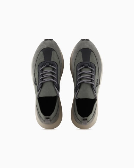 Armani Deportivas de punto con detalles de ante En oferta