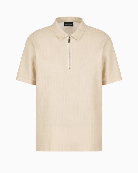 Armani Polo de punto microcalado con cremallera Libre de impuestos