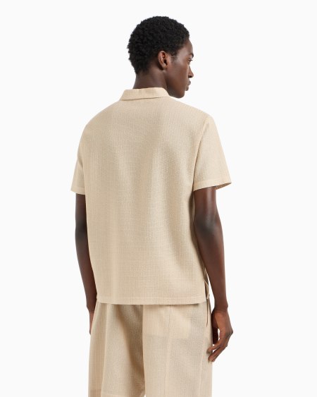 Armani Polo de punto microcalado con cremallera Libre de impuestos