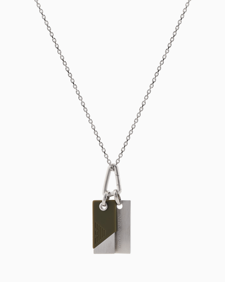 Armani Collar con placa de acero inoxidable