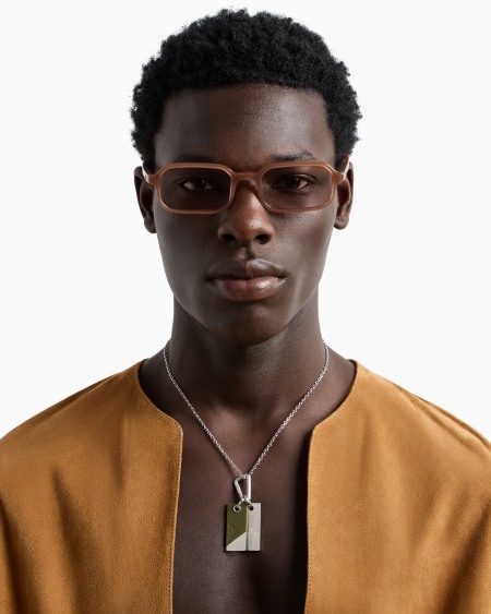 Armani Collar con placa de acero inoxidable Ofertas de temporada
