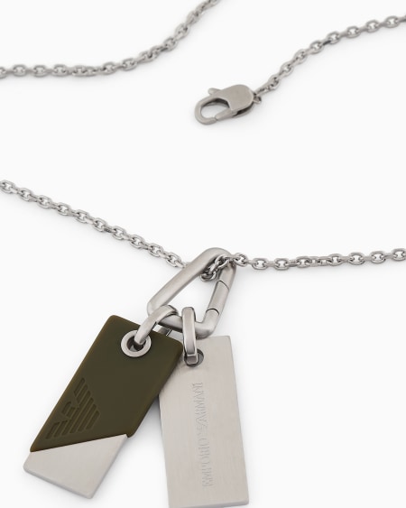 Armani Collar con placa de acero inoxidable Ofertas de temporada