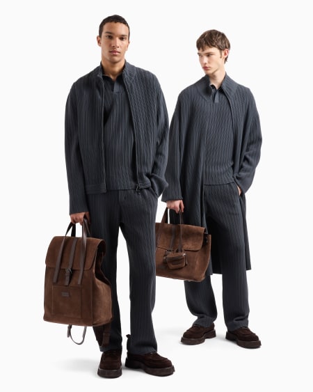 Armani Jersey con cuello polo de punto ottoman vertical de viscosa Icon Ofertas especiales